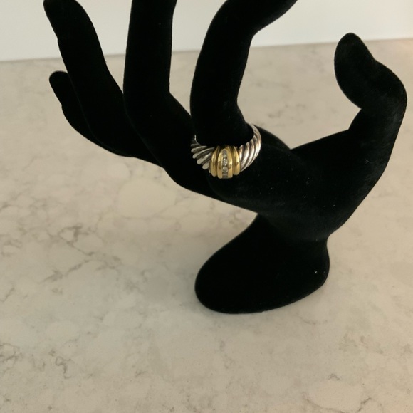 David Yurman Vintage Cable Classics Diamond Dome Ring Sterling & 18K Gold - Picture 3 of 11